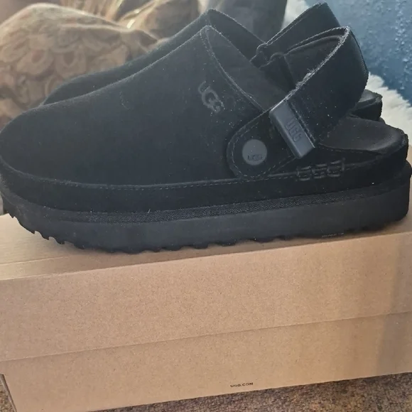 UGG Black Suede Slides - Picture 4 of 6